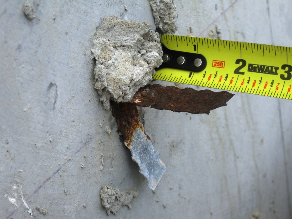 Corroded wall tie